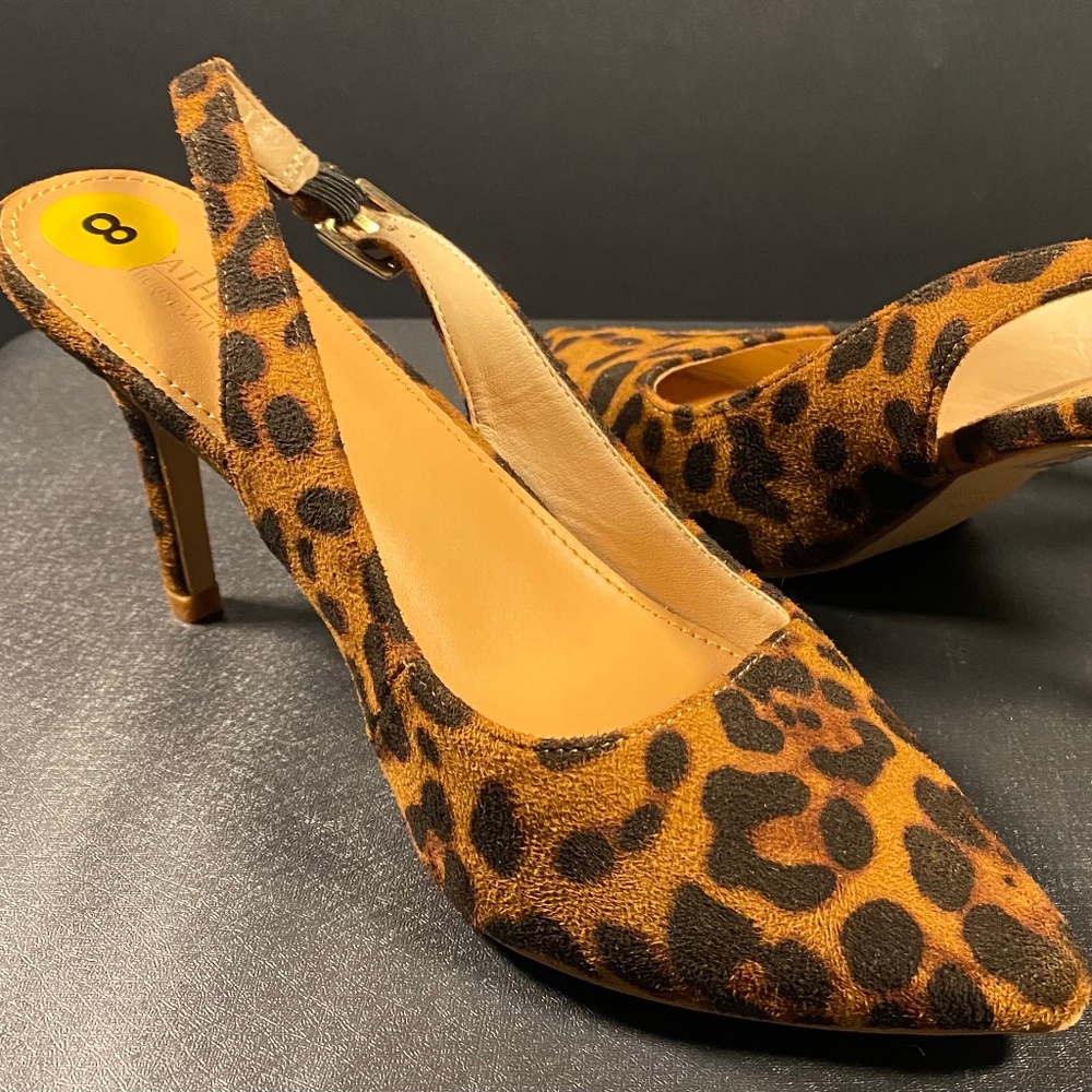 NWT Leopard Suede Slingback 3.5” Heel by Catherine Malandrino Women’s Size 8